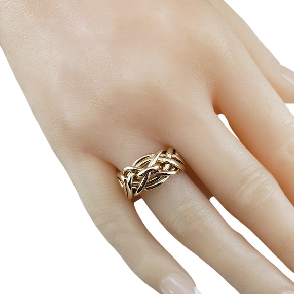 14 Karat Yellow Gold Puzzle Ring Size 9.75 #18654 - Picture 6 of 6